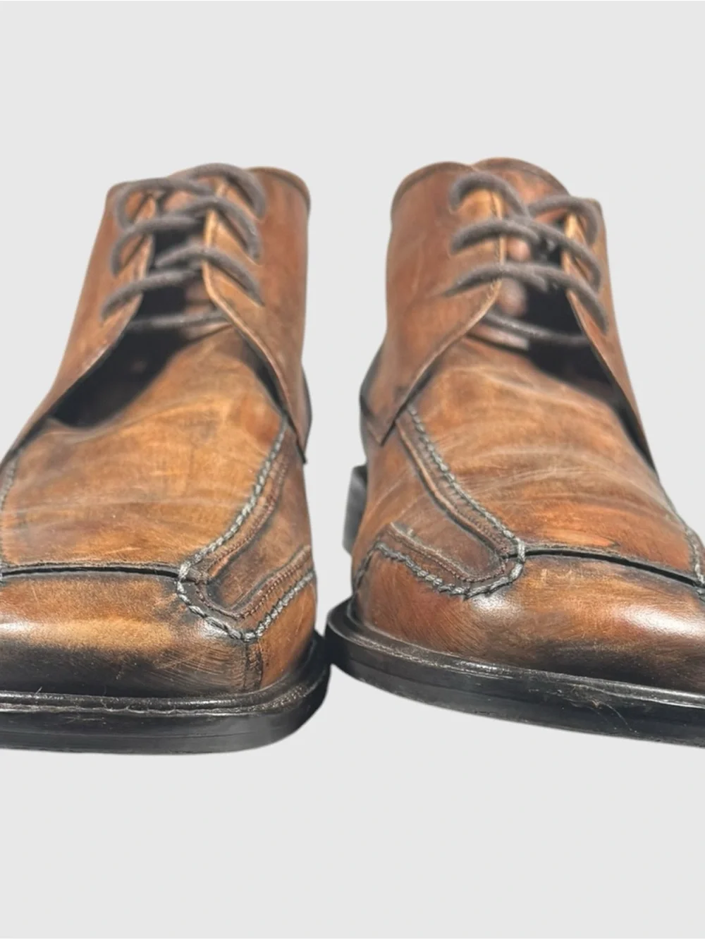 Aston Grey Men’s 9 Brown Leather Moc Toe Chukka Boots Style 3012